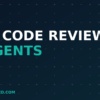 AI code review agents on a dark navy and teal Tha-Shed branded graphic with plus pattern