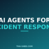 AI agents for incident response, dark navy and teal branded graphic with plus pattern