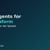 AI agents for Terraform IaC crew, dark navy and teal branded graphic with plus pattern