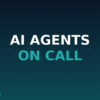AI agents for incident response on-call crew, dark navy and teal branded graphic with plus pattern