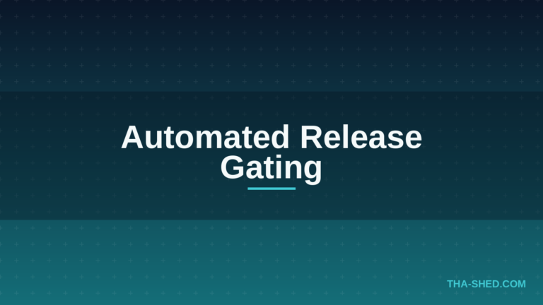 Automated release gating AI agent workflow diagram on dark navy and teal background