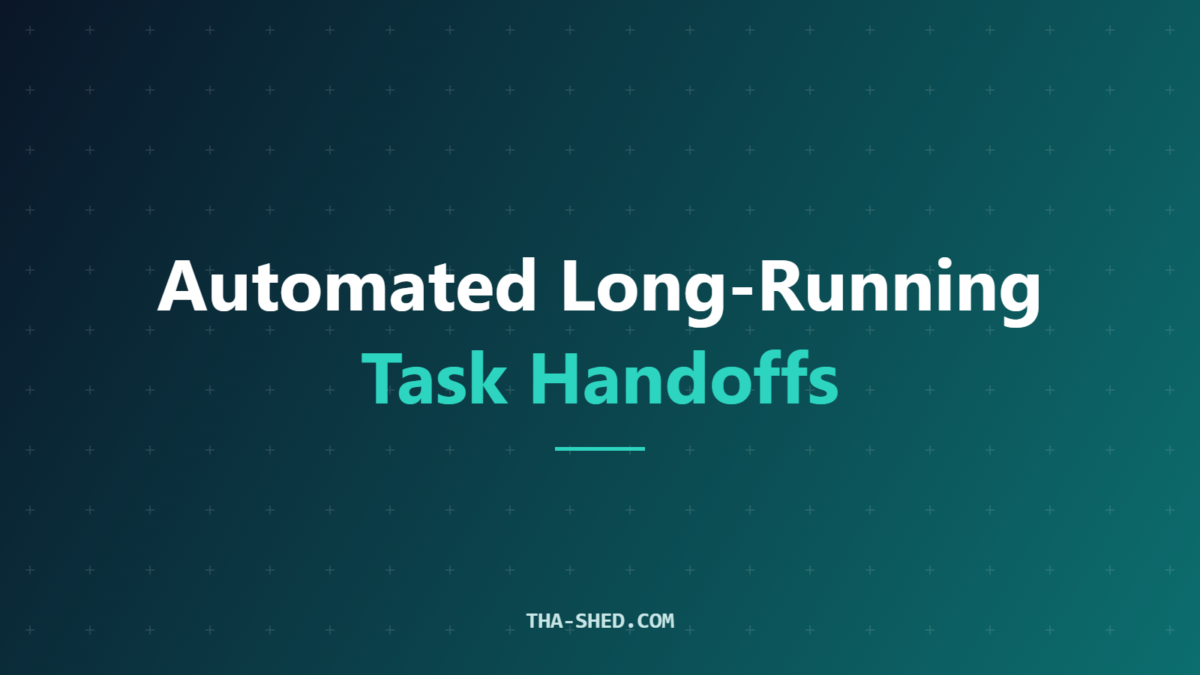 Automated long-running task handoffs: AI agent ledger and shift-change handoff for multi-day DevOps tasks