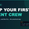 CrewAI tutorial cover art: Ship your first agent crew, with example terminal commands