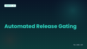 Automated release gating agentic AI workflow diagram for DevOps teams, tha-shed.com