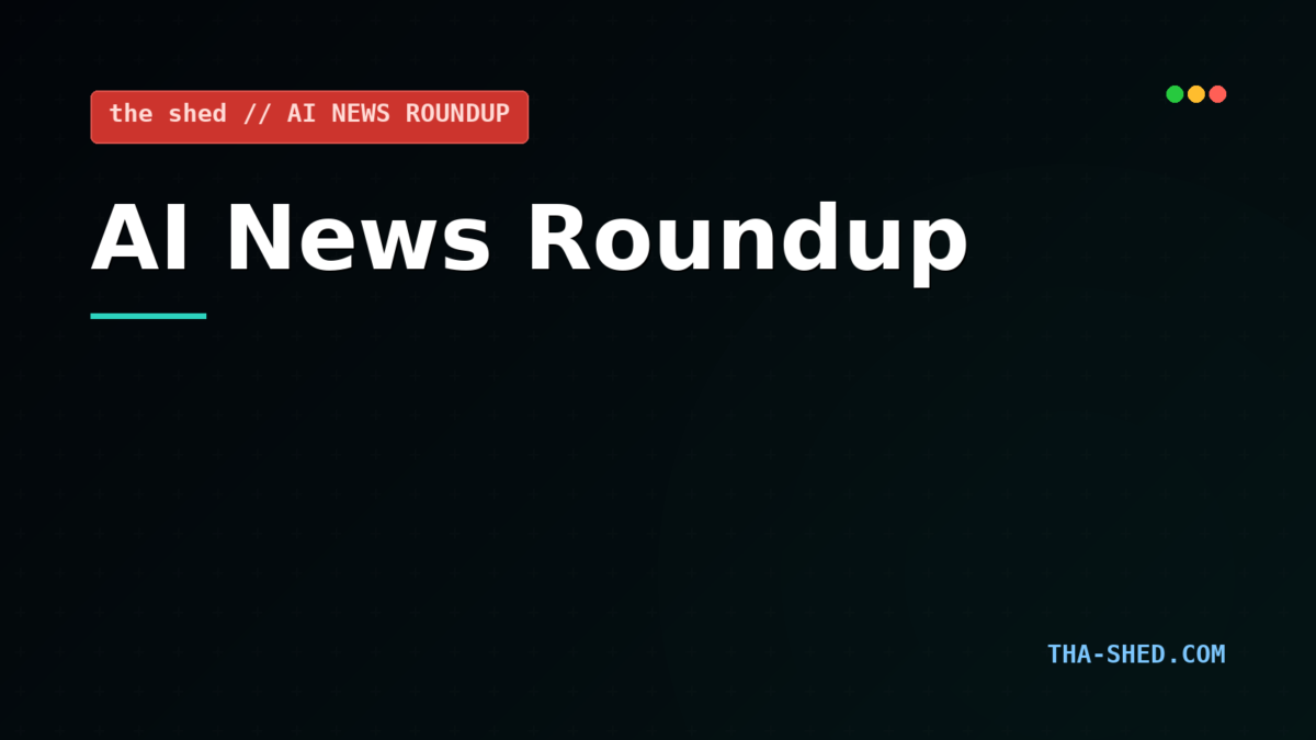 AI news roundup graphic covering agent security and AI industry updates