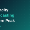 Automated capacity forecasting for DevOps teams, dark navy and teal graphic