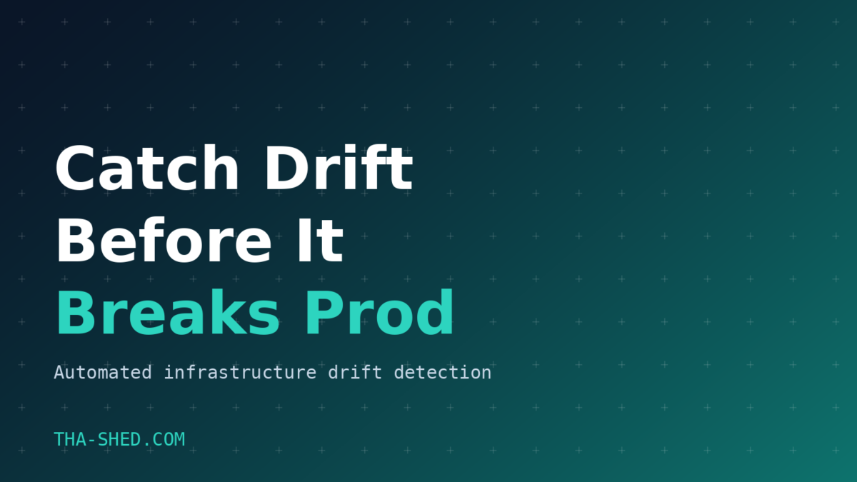 Automated infrastructure drift detection workflow banner for DevOps teams