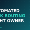 Automated task routing workflow for DevOps teams, dark navy and teal graphic
