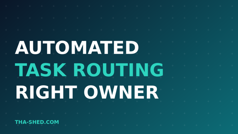Automated task routing workflow for DevOps teams, dark navy and teal graphic